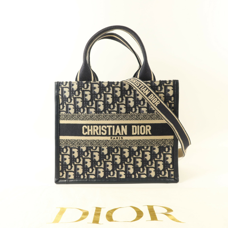 Dior 帆布/牛皮皮革Dior Book Tote Small金扣手挽肩背兩用袋-14
