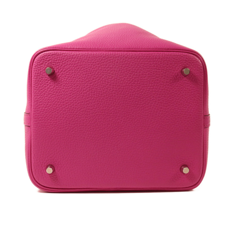 HERMES Clemence皮革Picotin MM銀扣手挽袋Magnolia-3