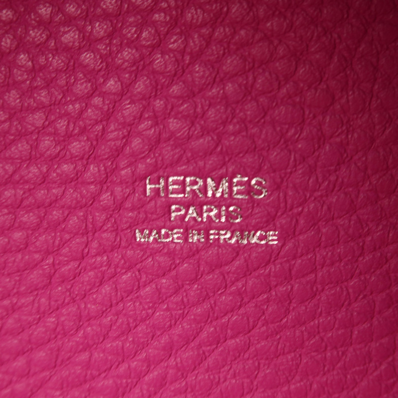 HERMES Clemence皮革Picotin MM銀扣手挽袋Magnolia-5