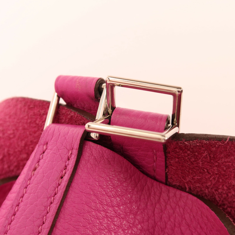 HERMES Clemence皮革Picotin MM銀扣手挽袋Magnolia-8