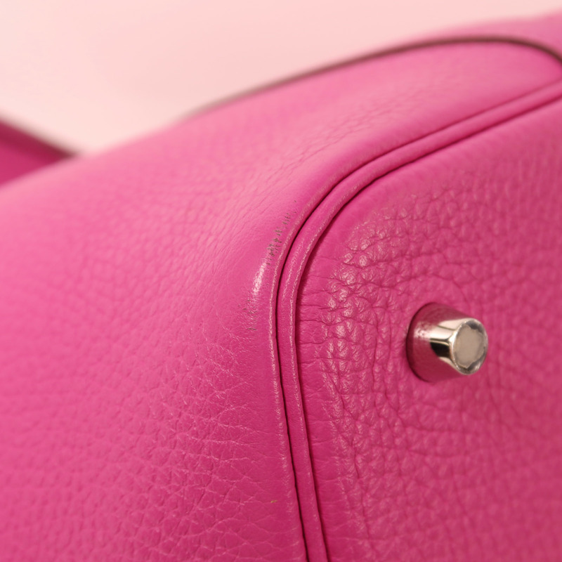 HERMES Clemence皮革Picotin MM銀扣手挽袋Magnolia-14