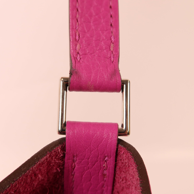 HERMES Clemence皮革Picotin MM銀扣手挽袋Magnolia-17