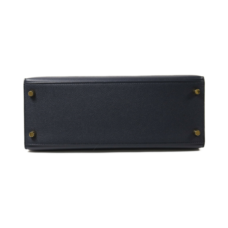 HERMES Epsom皮革Kelly 28金扣手挽肩背兩用袋Blue IndigoBlue Indigo-3