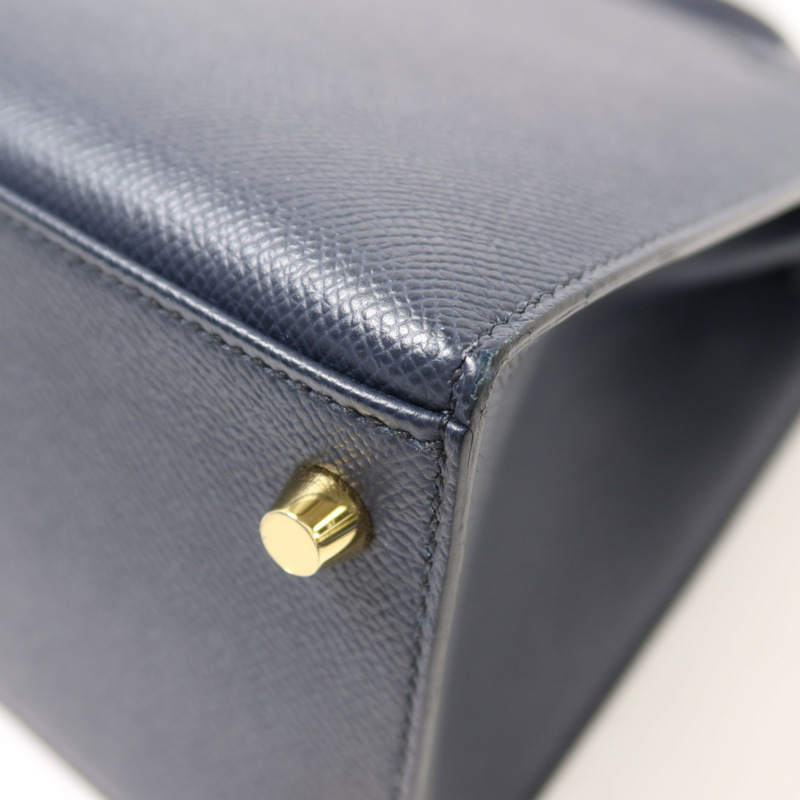 HERMES Epsom皮革Kelly 28金扣手挽肩背兩用袋Blue IndigoBlue Indigo-13