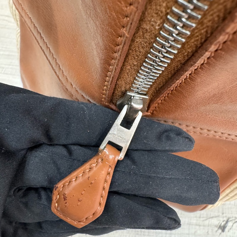 Hermès 棕色拼接旅行箱包 vintage 二手 中古-12