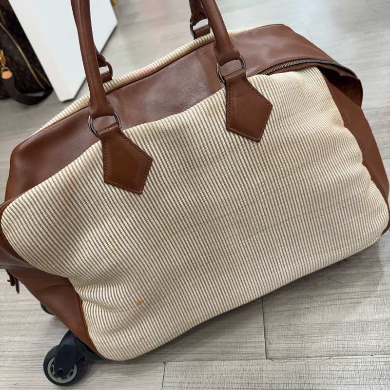 Hermès 棕色拼接旅行箱包 vintage 二手 中古-19