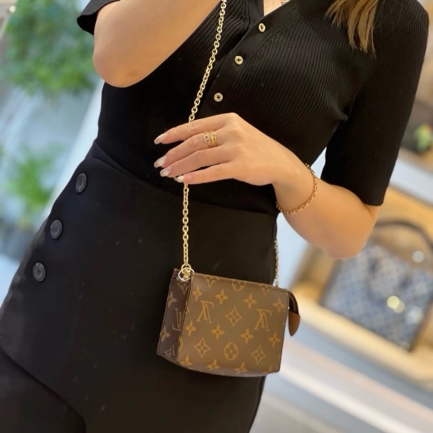 LV M47546 15老花洗漱包鏈條包🏅-1