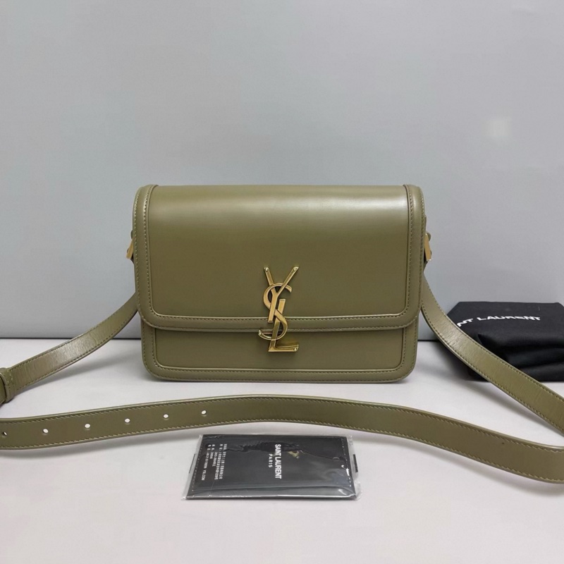 YSL聖羅蘭Solferino box中號軍綠色豆腐包-0