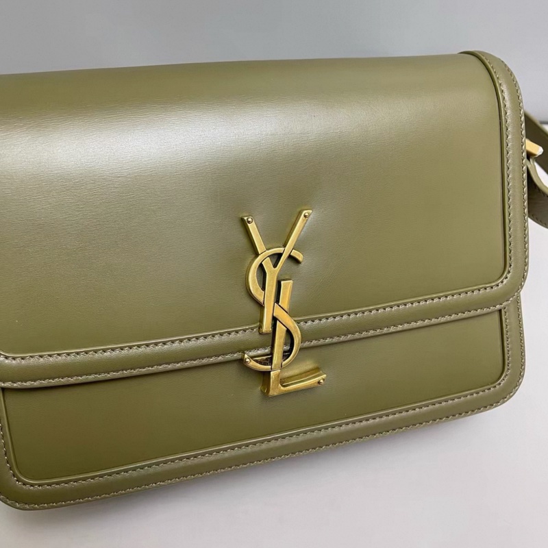 YSL聖羅蘭Solferino box中號軍綠色豆腐包-5