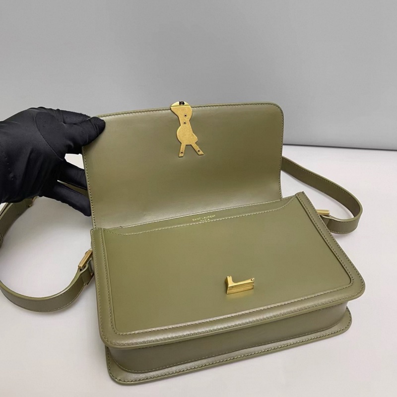 YSL聖羅蘭Solferino box中號軍綠色豆腐包-6