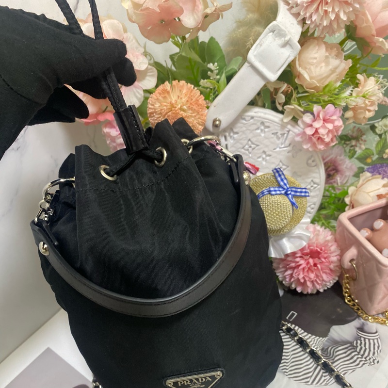 Prada 降落傘束口包小水桶包🏅-8