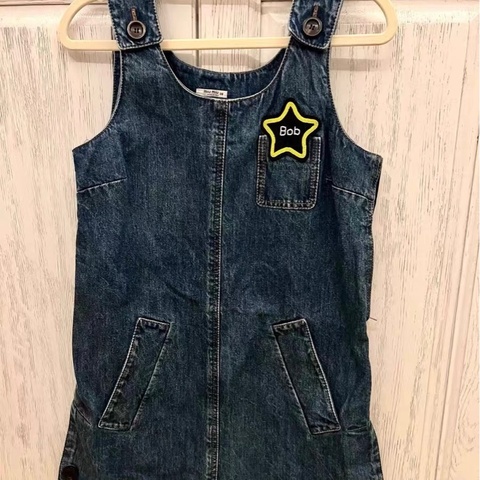 Miumiu牛仔背帶裙38碼
