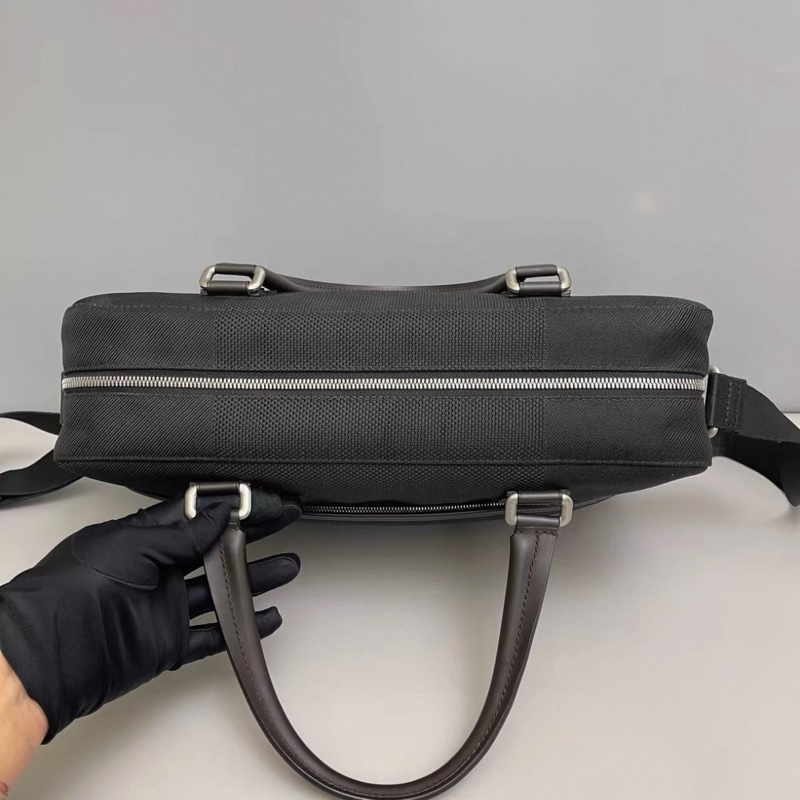 LV路易威登 男士 黑色帆布拼皮公文包-5