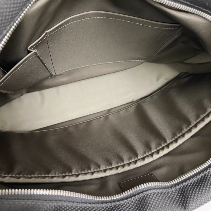 LV路易威登 男士 黑色帆布拼皮公文包-7