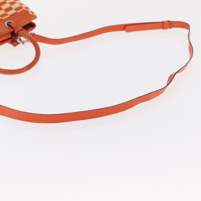 【日本直送】BOTTEGA VENETA 拉菲草編織兩用手提包 橙色 銀色 正品 169811-8