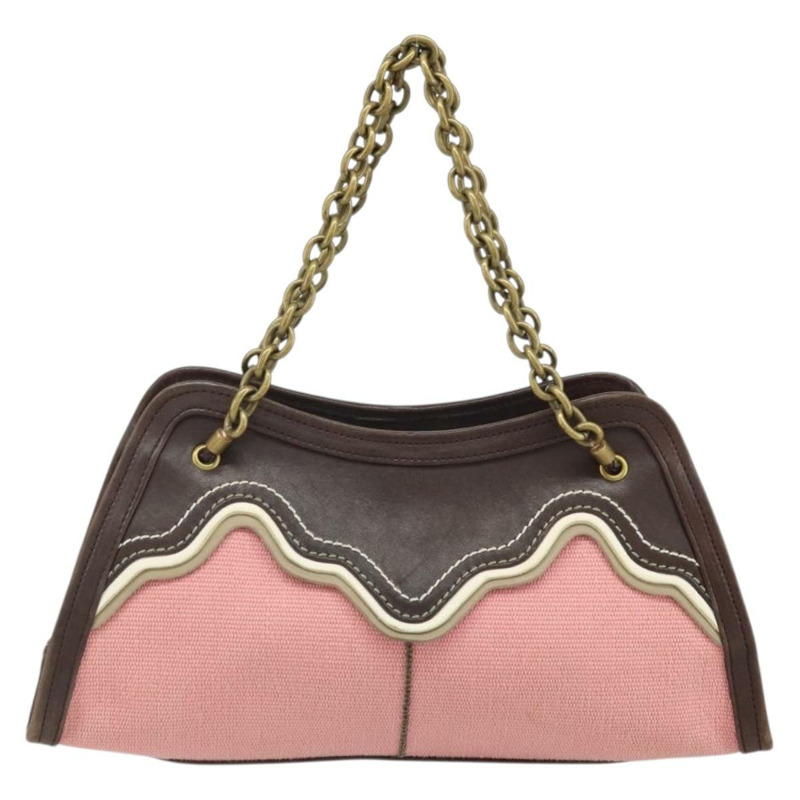 【日本直送】BOTTEGA VENETA 鏈條手提包 帆布 奧特萊斯 粉金 169980 正品 169795V-1