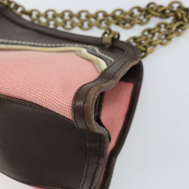 【日本直送】BOTTEGA VENETA 鏈條手提包 帆布 奧特萊斯 粉金 169980 正品 169795V-7