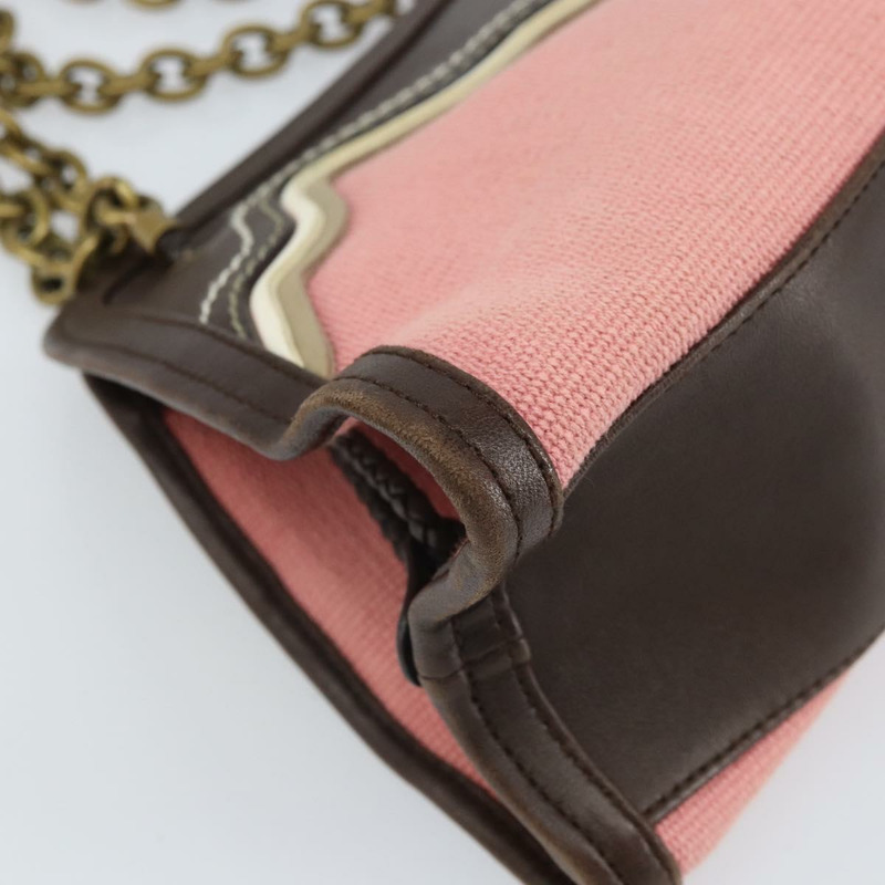 【日本直送】BOTTEGA VENETA 鏈條手提包 帆布 奧特萊斯 粉金 169980 正品 169795V-16