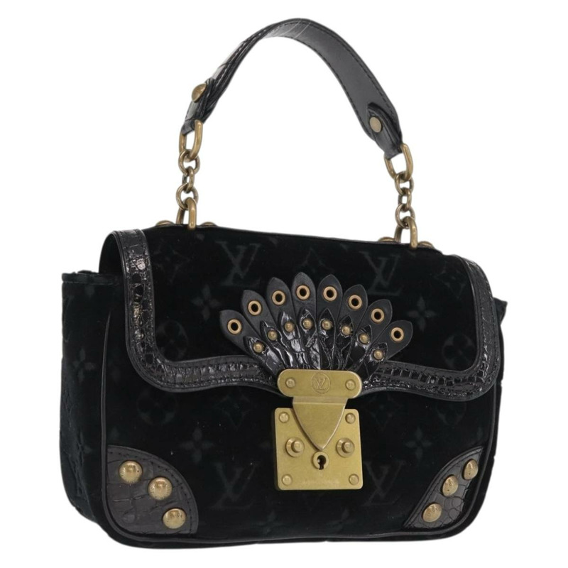 【日本直送】路易威登 Monogram Velours Irvine 手提包 黑色 M92733 LV 正品 168356SAV-0