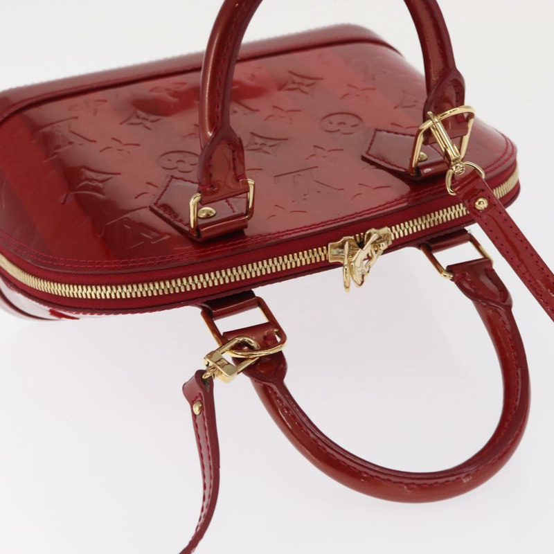 【日本直送】路易威登 Vernis Rayure Alma BB 包 2way Pomme D'amour M91593 LV 正品 171554A-5