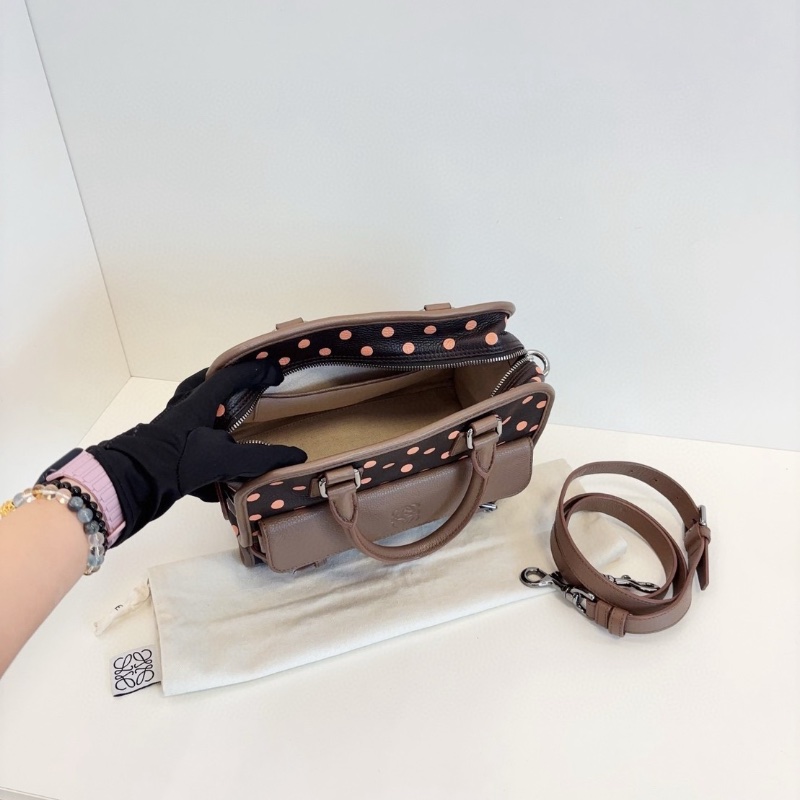 Loewe 限量波點款2ways波士頓 小方包 25*20*13 98新配件塵袋肩帶-2