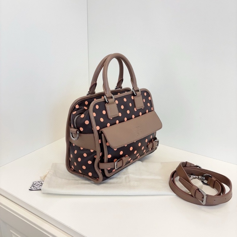 Loewe 限量波點款2ways波士頓 小方包 25*20*13 98新配件塵袋肩帶-3