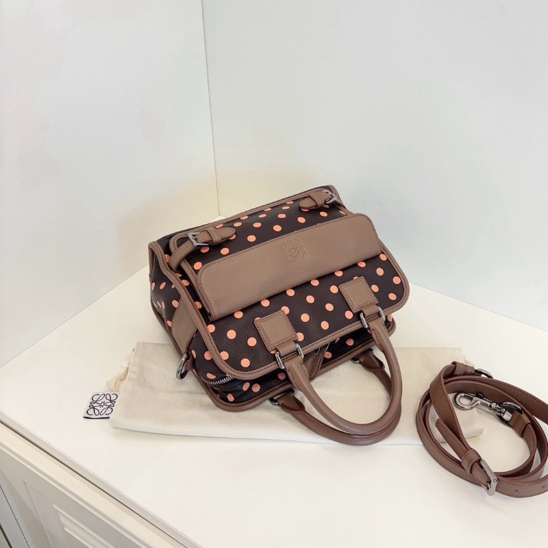 Loewe 限量波點款2ways波士頓 小方包 25*20*13 98新配件塵袋肩帶-4