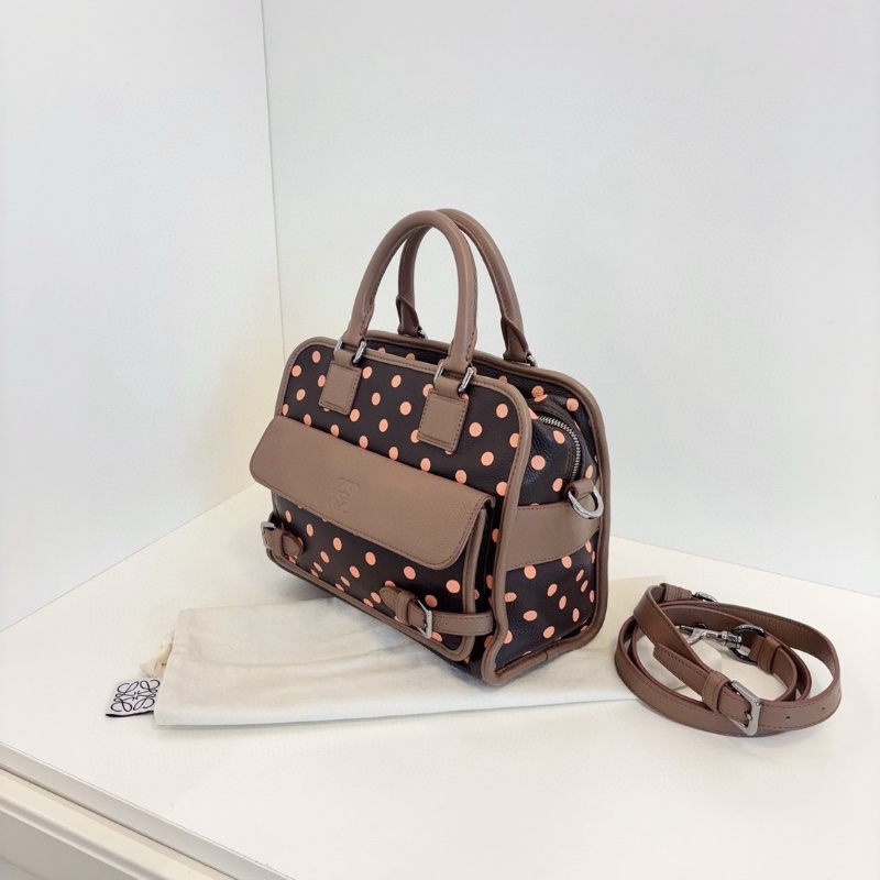 Loewe 限量波點款2ways波士頓 小方包 25*20*13 98新配件塵袋肩帶-7