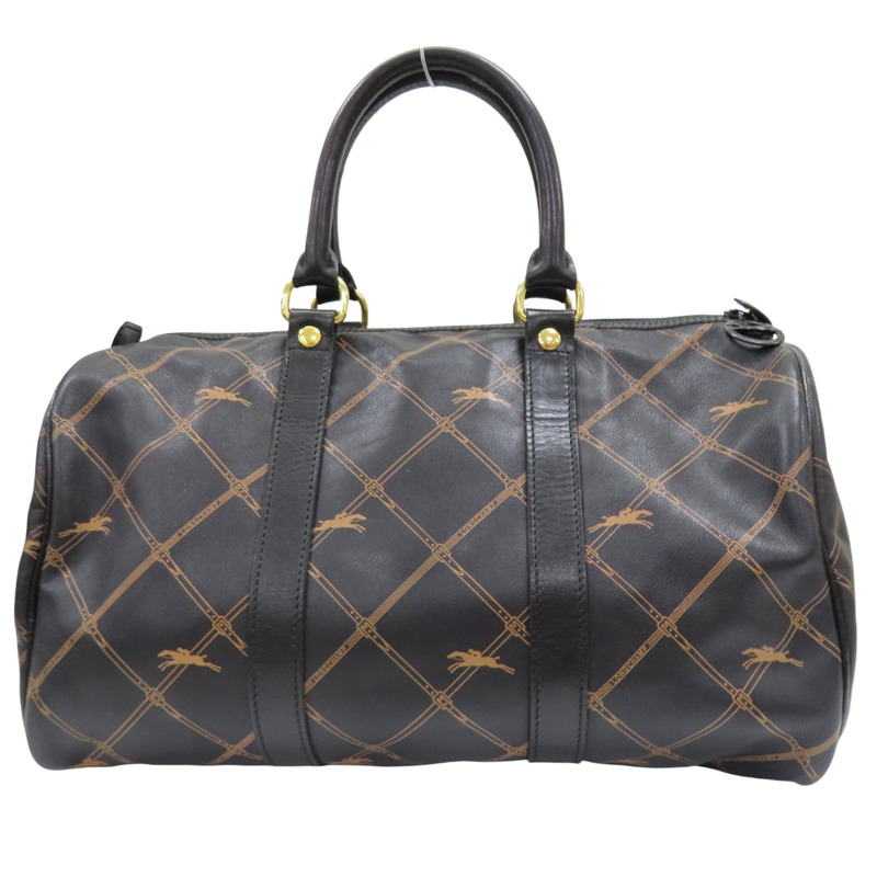 黑色 牛皮 Vintage 波士頓包 兩用包【Longchamp 瓏驤】-1