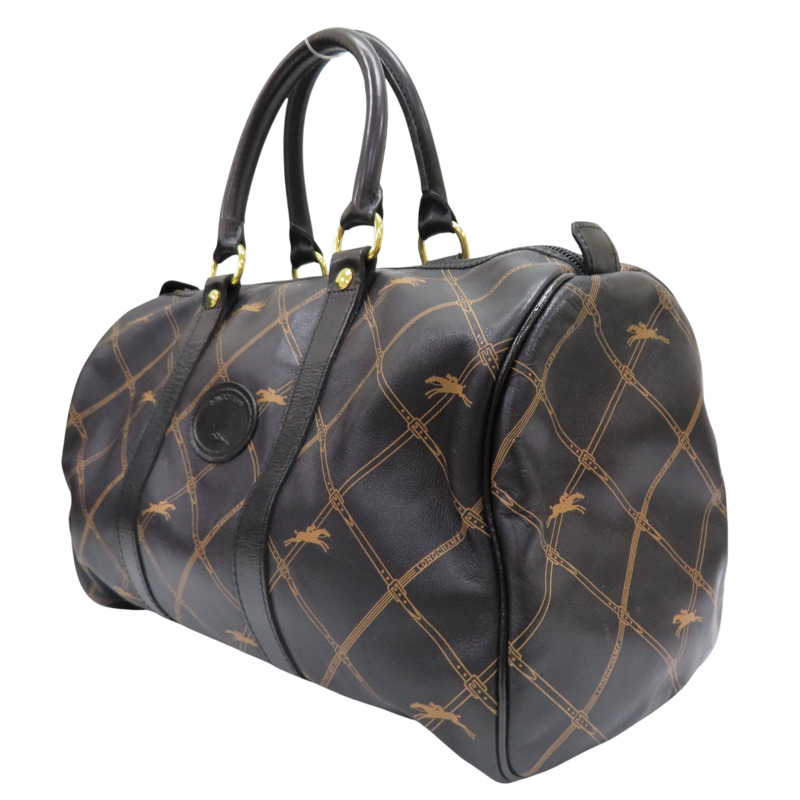 黑色 牛皮 Vintage 波士頓包 兩用包【Longchamp 瓏驤】-2