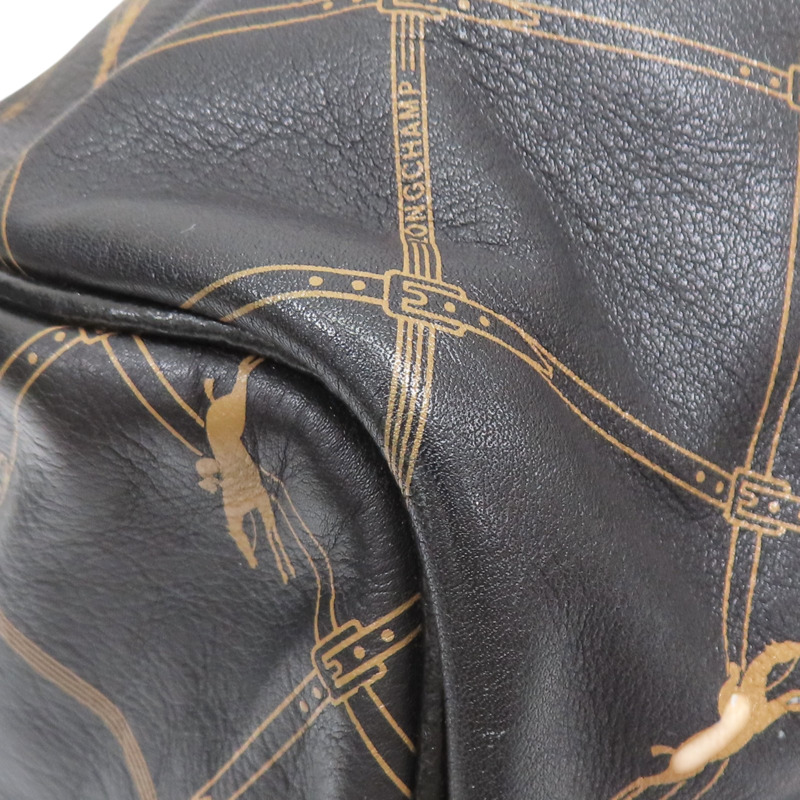 黑色 牛皮 Vintage 波士頓包 兩用包【Longchamp 瓏驤】-8