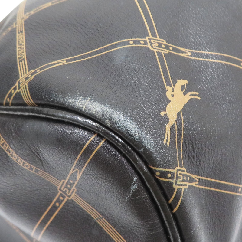 黑色 牛皮 Vintage 波士頓包 兩用包【Longchamp 瓏驤】-10