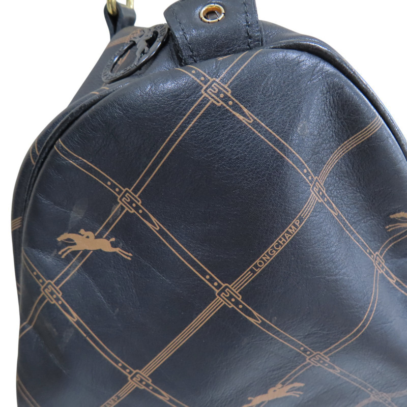 黑色 牛皮 Vintage 波士頓包 兩用包【Longchamp 瓏驤】-13