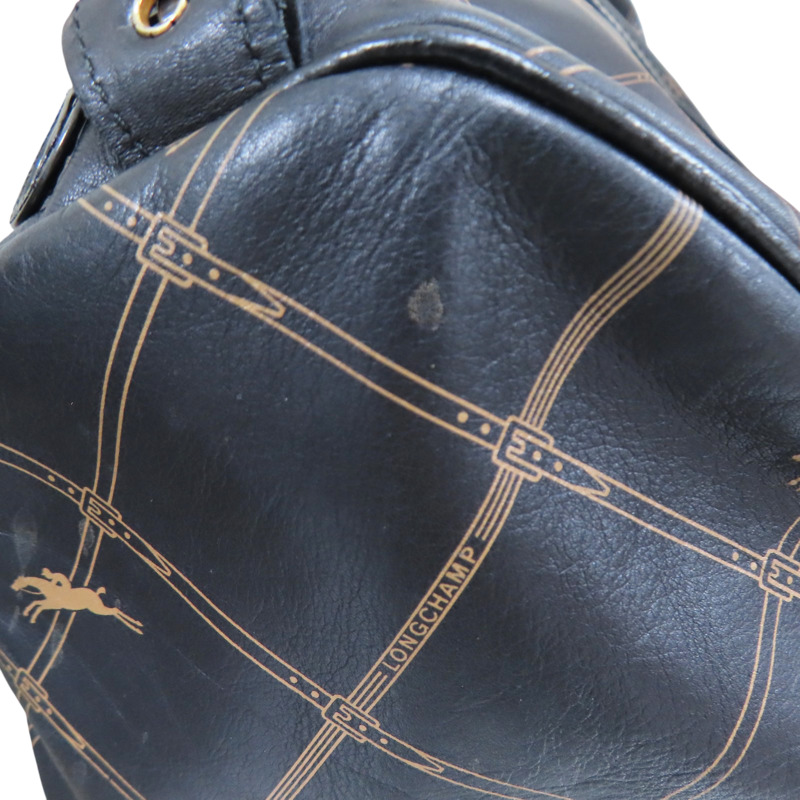 黑色 牛皮 Vintage 波士頓包 兩用包【Longchamp 瓏驤】-14