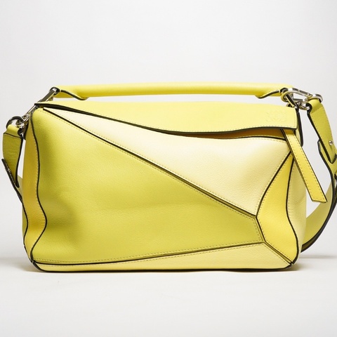 LOEWE 經典Puzzle 中號 芥末黃色