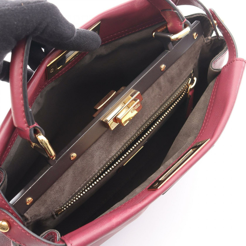 FENDI Peek-a-boo Regular 2Way 肩背手提包 8BN290 紫色皮革 二手-2