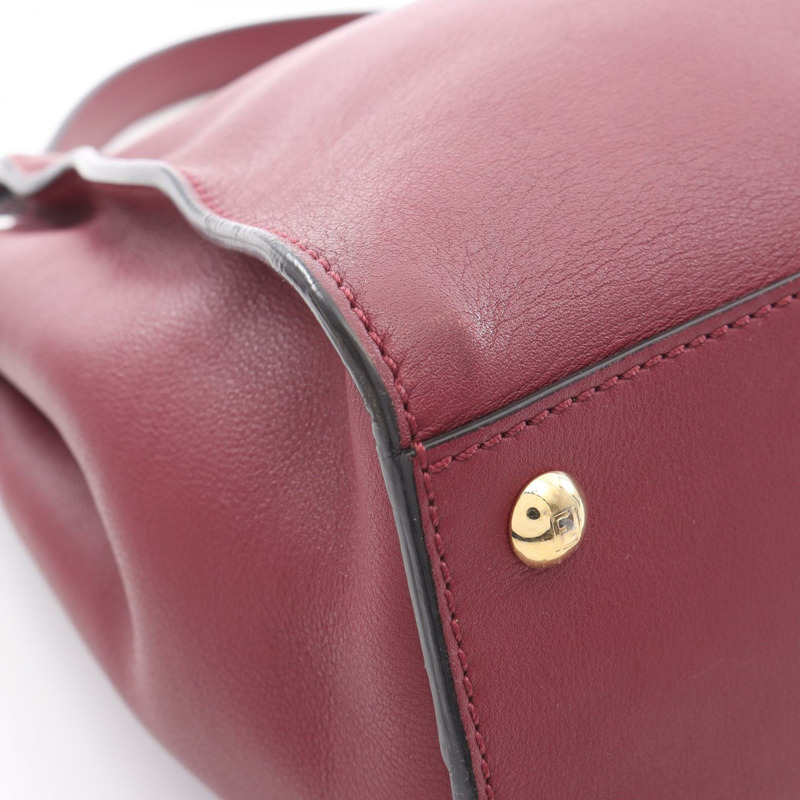 FENDI Peek-a-boo Regular 2Way 肩背手提包 8BN290 紫色皮革 二手-6