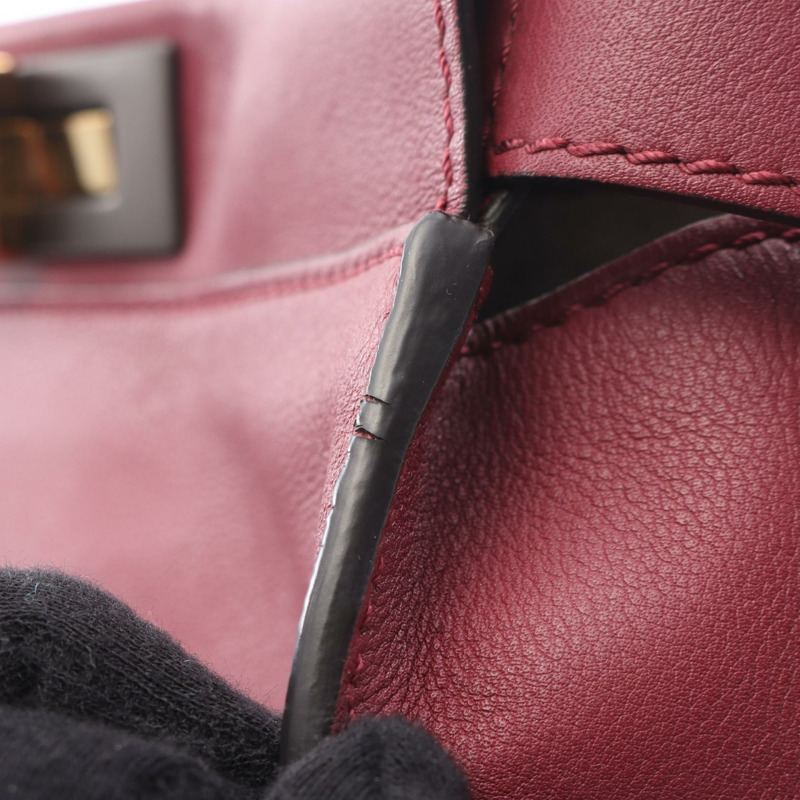 FENDI Peek-a-boo Regular 2Way 肩背手提包 8BN290 紫色皮革 二手-7