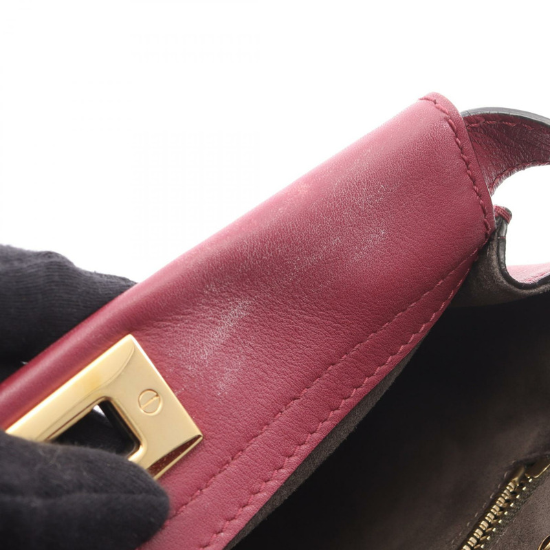 FENDI Peek-a-boo Regular 2Way 肩背手提包 8BN290 紫色皮革 二手-10
