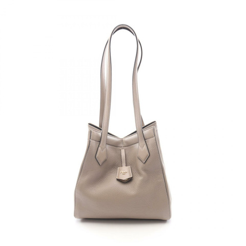 FENDI ORIGAMI 中型手提單肩包 8BH414 皮革 米色 二手 女士