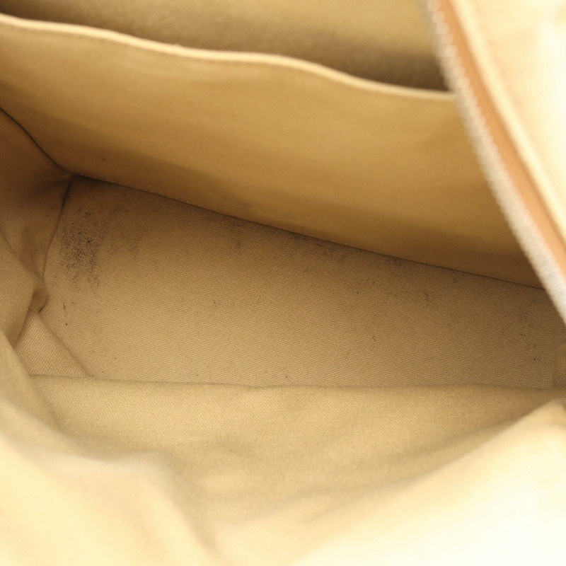 LOEWE 圓形雙肩包 B314278X01 帆布皮革 米色 二手 女士 logo-4