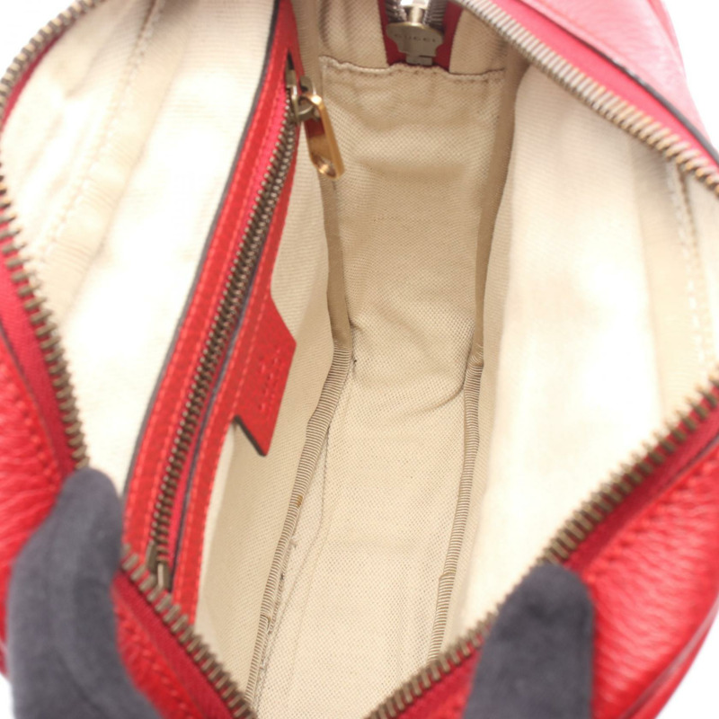 GUCCI Gucci 印花 logo 斜背單肩包 523591 紅色皮革 二手 男女通用-2