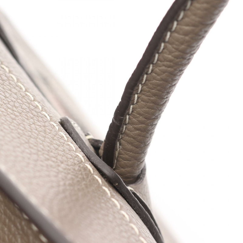 CELINE Luggage 迷你購物手提包 167793 皮革 灰色 二手 女士-6