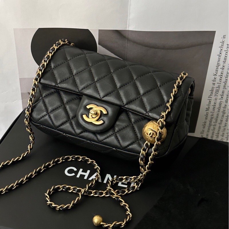 CHANEL 黑金球COCO20全新未拆封購於專櫃香奈兒黑金包香奈兒金球包限量-0