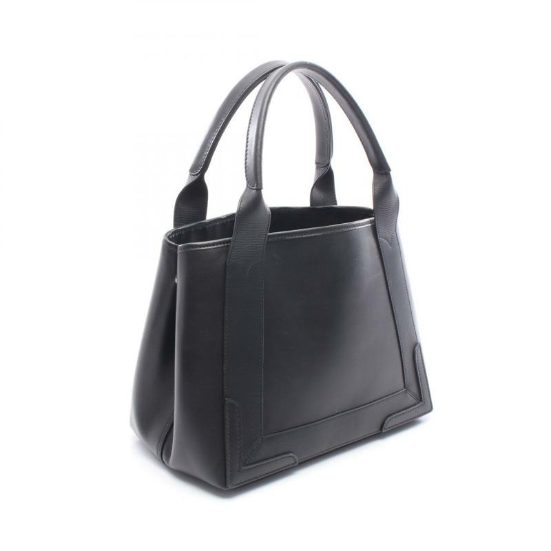 BALENCIAGA 海軍藍 CABAS S 手提包 339933 黑色皮革 二手 女士-1