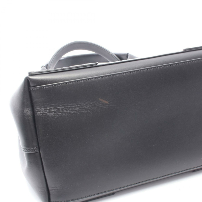 BALENCIAGA 海軍藍 CABAS S 手提包 339933 黑色皮革 二手 女士-5