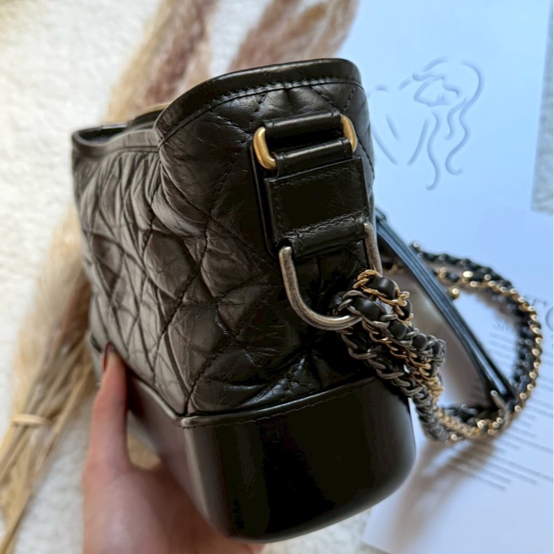 香奈兒黑金流浪包小號-4