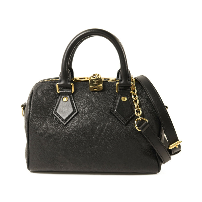 LOUIS VUITTON Monogram Empreinte Speedy Bandouliere 20金扣鏈帶手挽肩背兩用袋-0