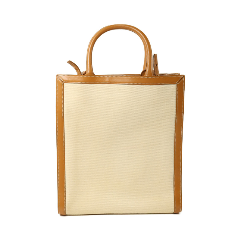 CELINE 帆布/皮革Cabas金扣手挽肩背兩用袋-1