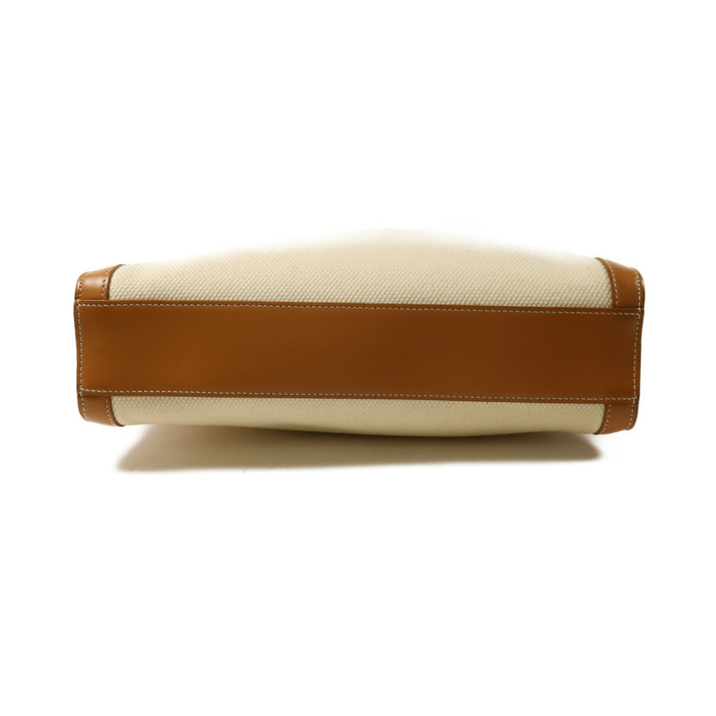 CELINE 帆布/皮革Cabas金扣手挽肩背兩用袋-3